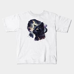 Watercolor cat art Kids T-Shirt